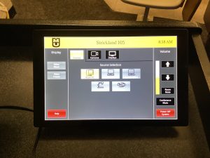 Touch panel view in classroom