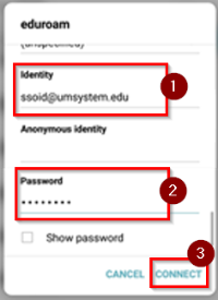 Android phone eduroam login